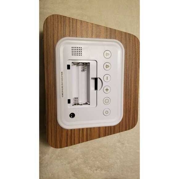 Capello Modern Mantle Clock Dual Alarm Woodgrain Finish LED Display NOB - Picture 4 of 6